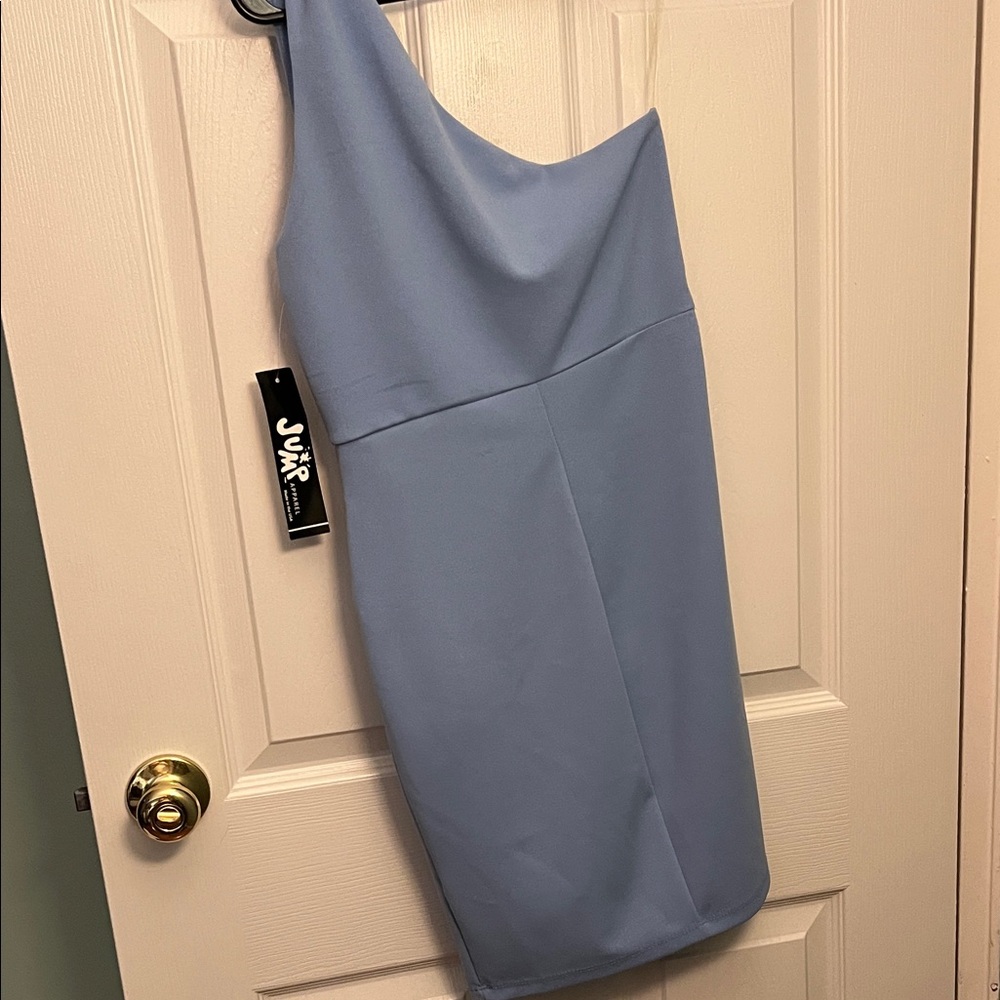 Jump Light Blue One-Shoulder Dress - Picture 3 of 5